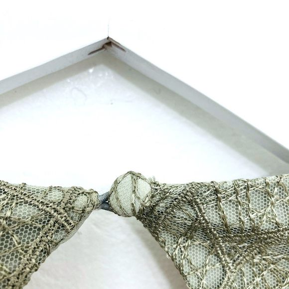 Misha Collection Metallic Sage Gray Lace Luxury Natasha Mini Dress Size 4 - Picture 12 of 16